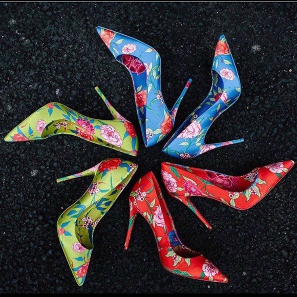 Aldo Shoes - ALDO Blue Floral Heels